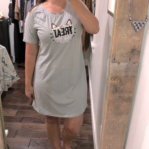 HALLOWEEN trick or treat cozy kitty T-shirt dress